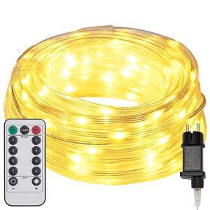 vidaXL Светещо въже с 240 LED светодиода Топло бяло 10 m ПВЦ