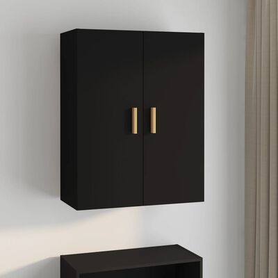 vidaXL Окачен стенен шкаф, черен, 69,5x34x90 см