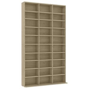 vidaXL Етажерка за CD, сонома дъб, 102x23x177,5 см, инженерно дърво