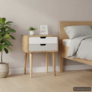 vidaXL Нощно шкафче, 47x35x59 см, мангово дърво масив