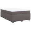 vidaXL Боксспринг легло с матрак, сиво, 160x200 см, изкуствена кожа