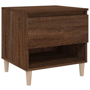 vidaXL Нощна масичка, кафяв дъб, 50x46x50 см, инженерно дърво