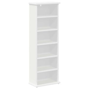 vidaXL Кабинет за CD Бяло 60 x 17 x 92 см Инженерна дървесина