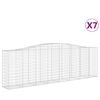 vidaXL Габионни кошници арка 7 бр 400x50x120/140 см поцинковано желязо