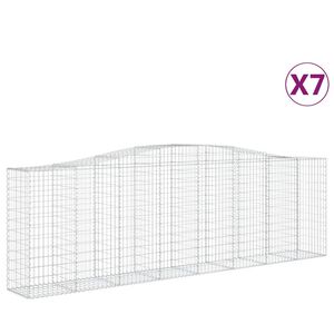 vidaXL Габионни кошници арка 7 бр 400x50x120/140 см поцинковано желязо