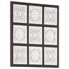 vidaXL Ръчно резбован стенен панел, МДФ, 60x60x1,5 см, кафяво и бяло