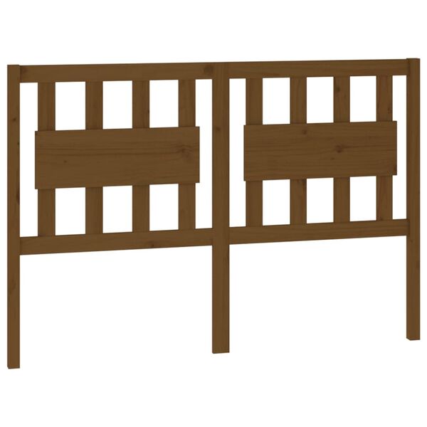 vidaXL Горна табла за легло, меденокафява, 125,5x4x100 см, бор масив