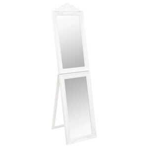 vidaXL Стоящо огледало, бяло, 40x160 см