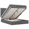 vidaXL Османска легло с матрак и LED, тъмносиво, 140x190 см, плат