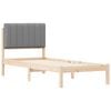 vidaXL Леглова рамка с тапицирана гръбна част Светлосиво 75 x 190 cm