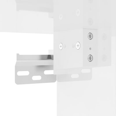 vidaXL Нощно шкафче за стенен монтаж, бял гланц, 41,5x36x28 см