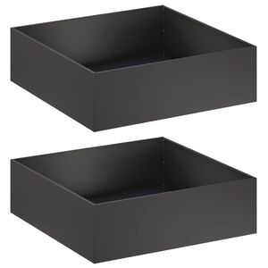vidaXL Градинска саксия 2 бр. Черно 80 x 80 x 30 cm