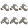 vidaXL Фасадни LED аплици, 6 бр, 2 W, сребристи, кръгли
