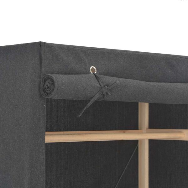 vidaXL Гардероб, сив, 79x40x170 см, текстил