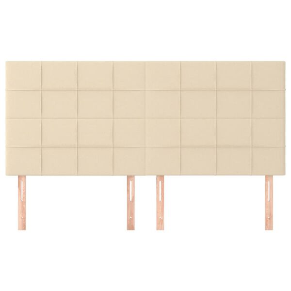 vidaXL Табла за легло, кремава, 160x5x118/128 см, плат