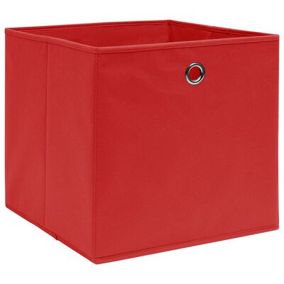 vidaXL Кутии за съхранение 4 бр нетъкан текстил 28x28x28 см червени