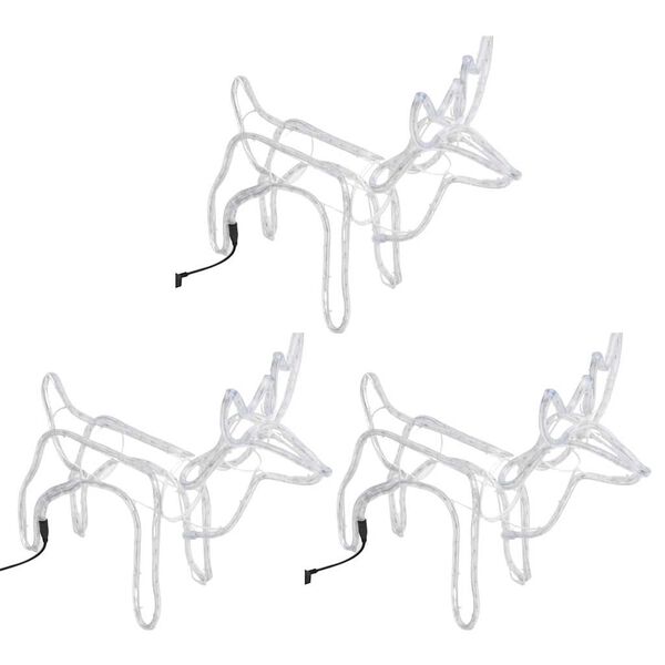 vidaXL Коледни фигури на елени, 3 бр, студено бяло, 60x30x60 см