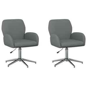 vidaXL Въртящи се бюра столове 2 бр. 54 x 58 x 90 см Тъмносиво Текстил
