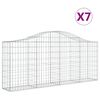 vidaXL Габионни кошници арка 7 бр 200x30x80/100 см поцинковано желязо