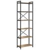 vidaXL Рафт за книги 60 x 30 x 189,5 см Инженерно дърво Дъб