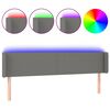 vidaXL LED горна табла за легло, тъмносива, 163x16x78/88 см, плат