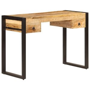 vidaXL Бюро с 2 чекмеджета, 110x50x77 см, мангово дърво масив