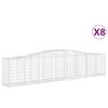 vidaXL Габионни кошници арка 8 бр 400x50x80/100 см поцинковано желязо