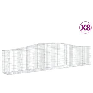 vidaXL Габионни кошници арка 8 бр 400x50x80/100 см поцинковано желязо