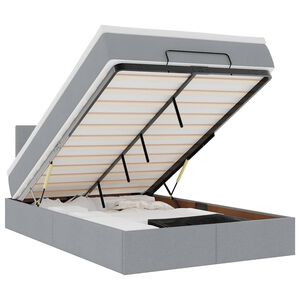 vidaXL Османска легло с матрак и LED, светлосиво, 120x190 см, плат