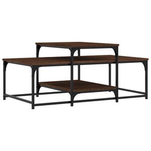vidaXL Кафе маса, кафяв дъб, 102x60x45 см, инженерно дърво