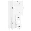 vidaXL Висок шкаф, бял, 69,5x34x180 см, инженерно дърво