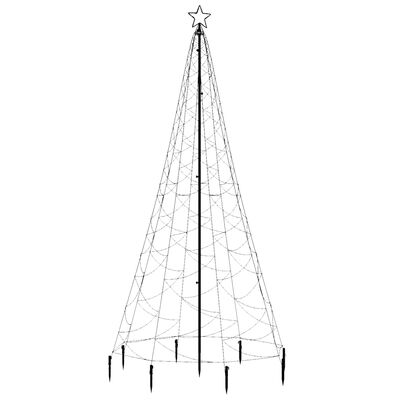 vidaXL Коледно дърво с метален стълб, 500 LED, многоцветно, 3 м