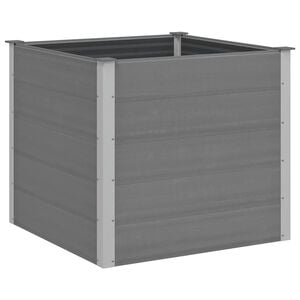 vidaXL Градинска повдигната леха, WPC, 100x100x91 см, сива