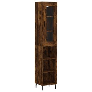 vidaXL Висок шкаф, опушен дъб, 34,5x34x180 см, инженерно дърво