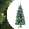 vidaXL С изкуствено коледно дърво с поставка Зелен 120 cm PE и PVC