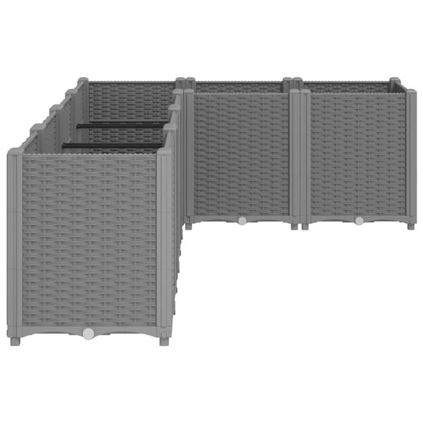 vidaXL Градински сандък, светлосив, 160x120x53 см, PP