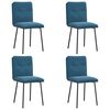 vidaXL Трапезни столове, 4 бр, сини, кадифе