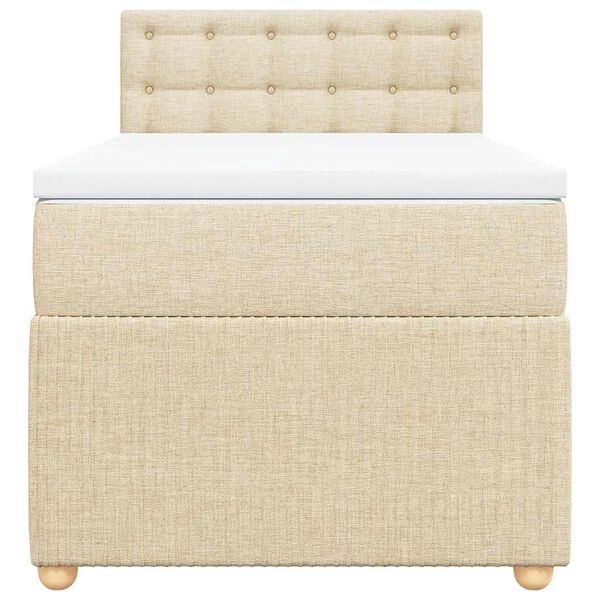 vidaXL Боксспринг легло с матрак, кремава, 80x200 см, плат