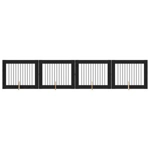vidaXL Врата за кучета с поставки 4 pcs Черен дъб 100 x 80 cm