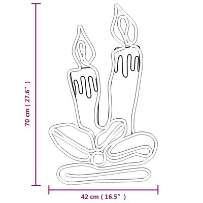 vidaXL Коледна фигура свещи със 144 светодиода, 70x42 см