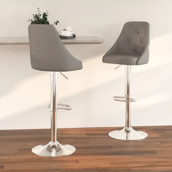 vidaXL Бар табуретки, 2 бр, тъмносиви, текстил