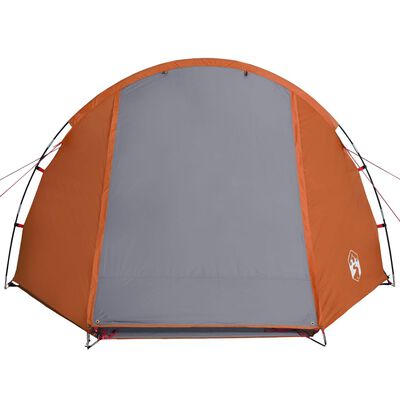 vidaXL Къмпинг палатка тунелна за 4 човека сиво-оранжево водоустойчива