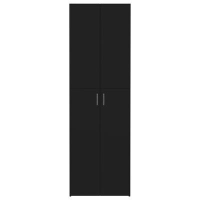 vidaXL Офис шкаф, черен, 60x32x190 см, ПДЧ
