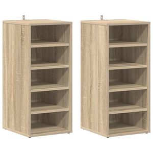 vidaXL Шкафове за обувки 2 бр дъб сонома 31,5x35x70 см инженерно дърво