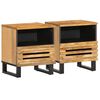 vidaXL Нощни шкафчета, 2 бр, 40x34x46 см, грубо дърво масив