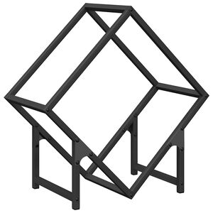 vidaXL Стойка за дърва за огрев черна 40x25x120 см
