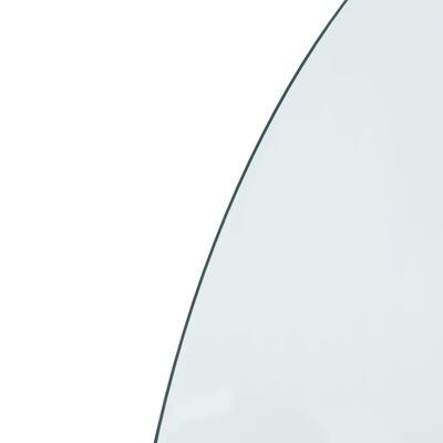 vidaXL Стъклена плоча за камина полукръгла 800x500 мм