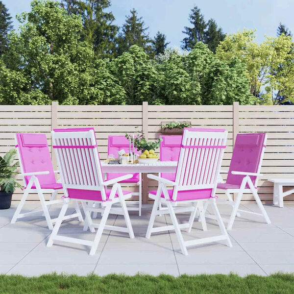 vidaXL Възглавници за стол с висока облегалка 6 бр розови Оксфорд плат