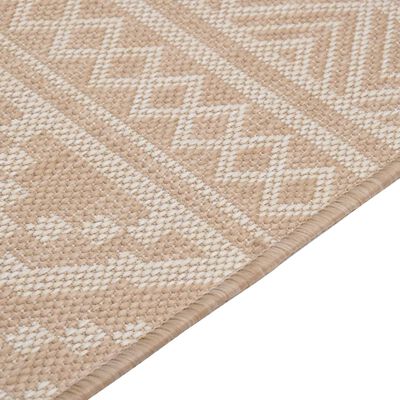 vidaXL Градински плоскотъкан килим, 140x200 см, кафяви шевици