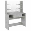 vidaXL Тоалетка с LED лампи, 100x40x135 см, МДФ, бетонно сиво